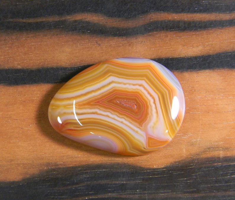 Orange and White Cabochon High Polish Natural Color Cabochon Condor Agate Cabochon
