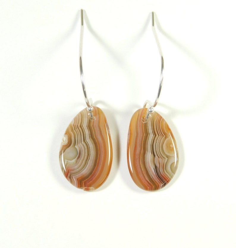 Crazy Lace Agate Earrings Slab Earrings Crazy Lace Agate and Sterling Silver Slab Earrings Crazy Lace Agate Statement Earrings