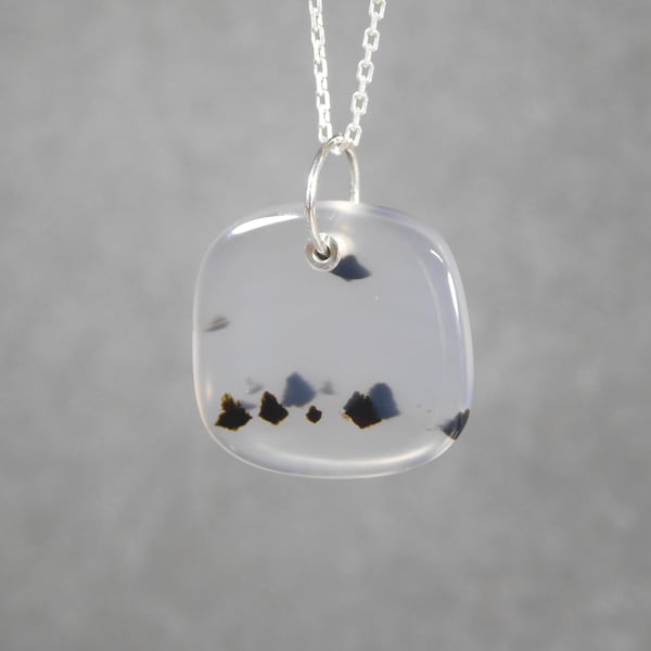 Montana Agate and Sterling Silver Necklace, Montana Agate Necklace, Montana Agate and Sterling Silver Pendant, Montana Agate