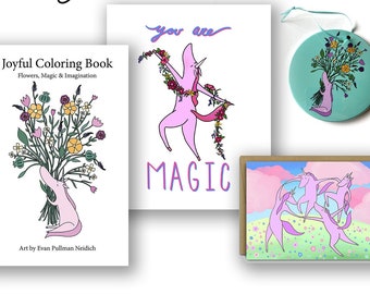 Unicorn Gift Pack / Gift Deal / Unicorn Gift  / Gift for Her / Mother's Day / Unicorn Decor / Coloring Book / Mother's Day pack