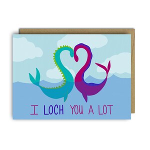 Carte de Saint-Valentin * Nessie * drôle de Saint-Valentin * carte anniversaire * Amour * cryptozoologie * Carte de Saint-Valentin * monstre du Loch Ness