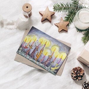 Cartes Hanoukka / Cartes Hanoukka / Carte d’animal mignon / Cartes Menorah / Hanoukka pour enfants / Vacances / Joyeux Hanoukka / Joyeux Hanoukka / carte