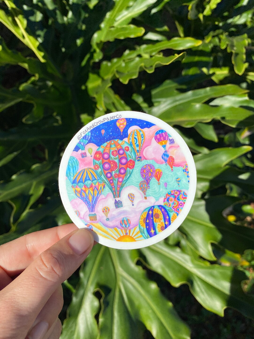 Hot Air Balloon Sticker Hot Air Balloon Stars Fantasy Etsy