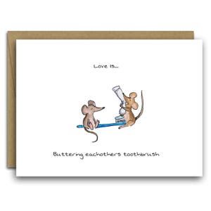 Carte de la Saint-Valentin souris * Amour * Souris mignonne * Carte de la Saint-Valentin * Carte pour petit ami * Carte pour petite amie * Valentine dernière minute