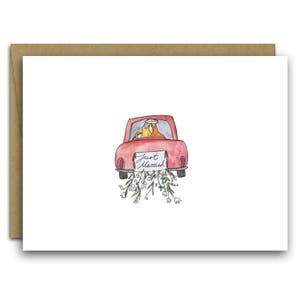 Just Married carte * Félicitations * carte de mariage mignon