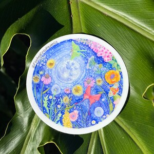 Moon Sticker, Moth Stickers, Nature Sticker, Flower Sticker, Water Bottle Sticker, Laptop Sticker, Vinyl Sticker, Hiker Sticker, Nature Love