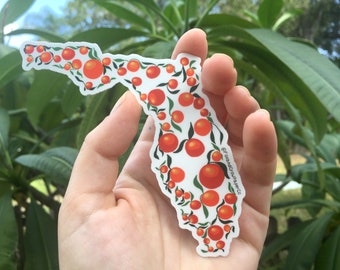 Florida Sticker / Florida Bumper Sticker / Florida gift / Florida / State Sticker / vinyl sticker / water bottle sticker / oranges / miami