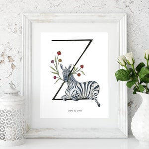 Letras de berçário/alfabeto/letras de flores/letras de animais/sinal de nome de berçário/sinal de nome de bebê/decoração de berçário/arte de parede de berçário