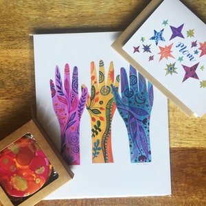 Carte et coffret cadeau pour la fête des mères* Coffret cadeau pour la fête des mères * Sous-verres à l’encre d’alcool * Vous êtes une star * Maman artistique * Art abstrait