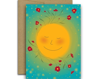 You are my sunshine /Happy Sun Card / Floral Card / Flowers / Thank You card / graduation card / You are my sunshine card / Sunshine