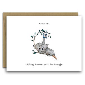 Koala Tarjeta de San Valentín * Acurrucarse * Posponer * Pequeñas cosas * Amor * El amor es // Lindo Koala // Tarjeta de día de San Valentín *