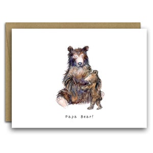 Papa Bear * carte de fête des pères * joyeuse fête des pères * papa * papa ours * bébé ours * ours câlins * nouveau papa * nouvelle carte de papa *