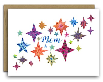 Mother's Day Card *  Star * Happy Mothers Day * Card for Mom * Colorful Card * magical mama * You are a star * Creative * Artsy Mom