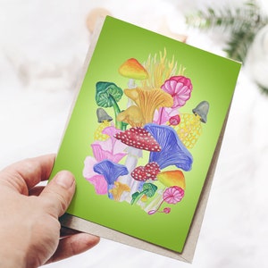 Pilz Grußkarte / Wanderer / Pilze / Wald Grußkarte / Natur Grußkarte / PNW / Pilze / Pilzliebhaber / Outdoorsy