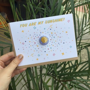 You Are My Sunshine / CARD et coffret CADEAU / Carte Thinking of You / Soleil souriant / Soleil mignon / Happy Sun / Cadeau de fête des mères / Carte anniversaire
