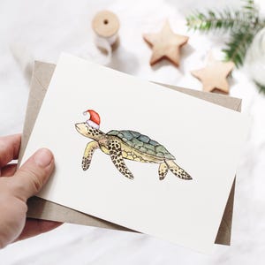 Meeresschildkröte Weihnachtskarte / Ocean Friends Weihnachtskarte / Weihnachtskarte / Frohe Weihnachten / Weihnachtskarten / Weihnachtskarte / Schildkröte