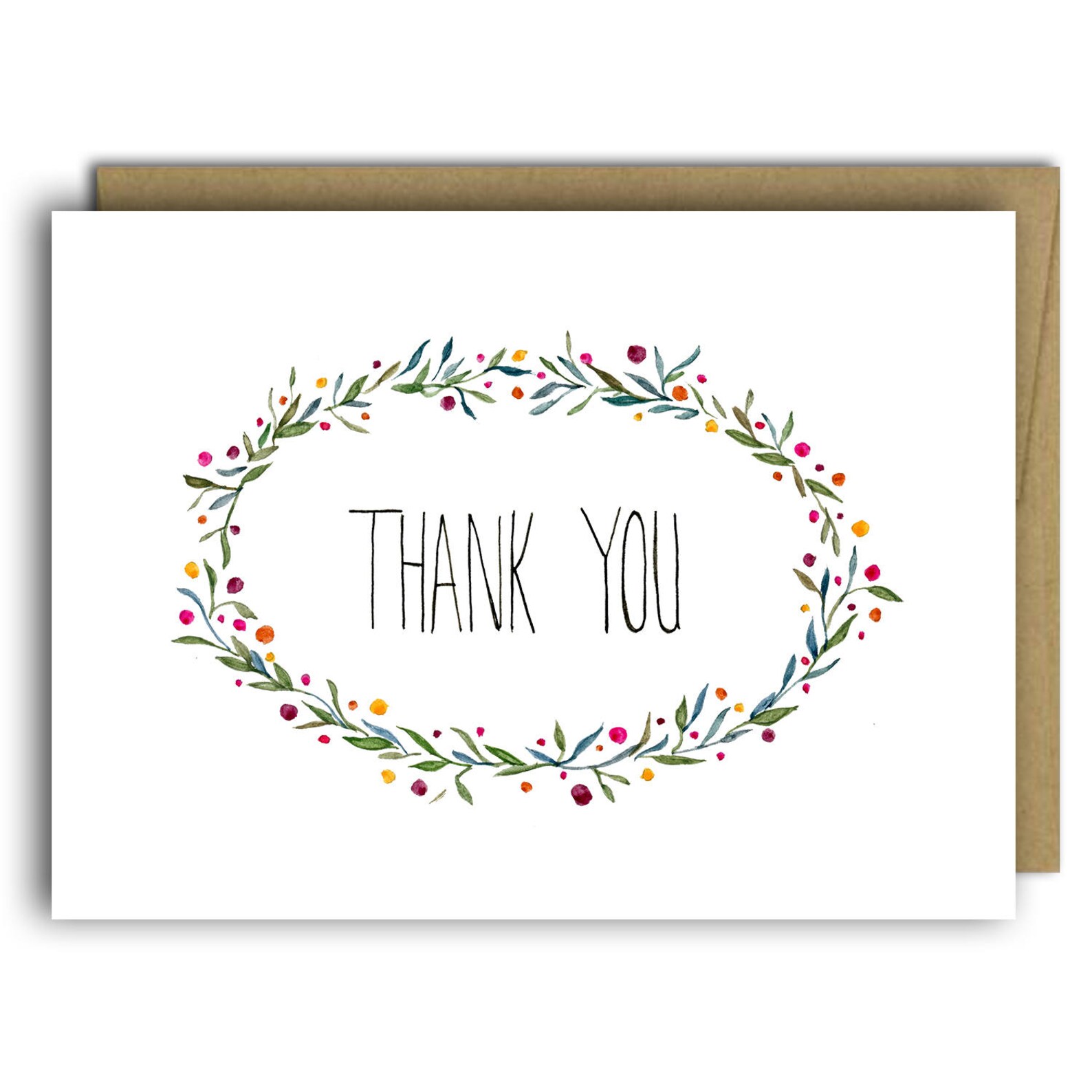 Thank You Floral Card - Etsy