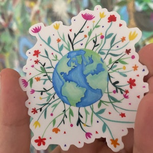 Earth Stickers * Water Bottle Sticker * Peace Stickers * Wanderlust *  flower sticker * laptop sticker * mother earth sticker