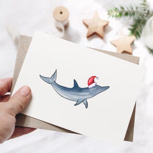 Delfin Weihnachtskarte / Süße Ocean Friends Weihnachtskarte / Ocean Weihnachtskarte / Frohe Weihnachten / Weihnachtskarten / Weihnachtskarte /