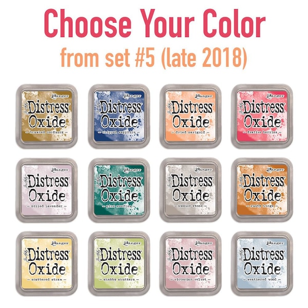 Distress Oxide set #5 (late 2018) single ink pads, CHOOSE YOUR COLOR, by Tim Holtz