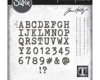 Alphanumeric Sizzix Thinlits Die Set 76PK Cutout Upper Tim Holtz 663073