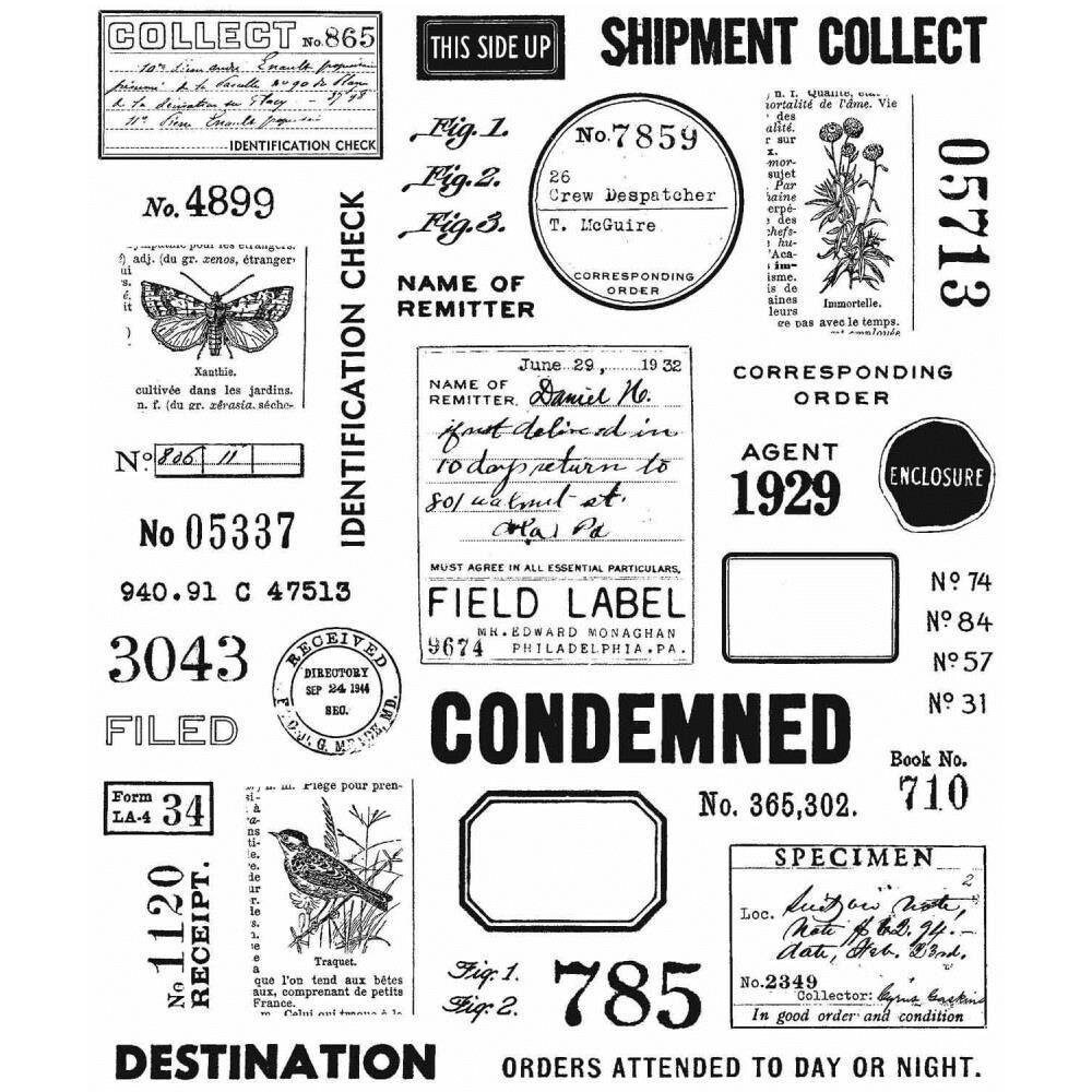 Tim Holtz Cling Stamps 7X8.5-Botanic Elements