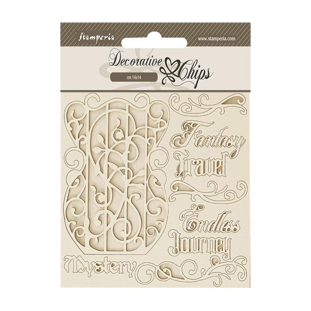 Stamperia Decorative Chips Board 5.5x5.5 - Klimt Quotes For Crafting