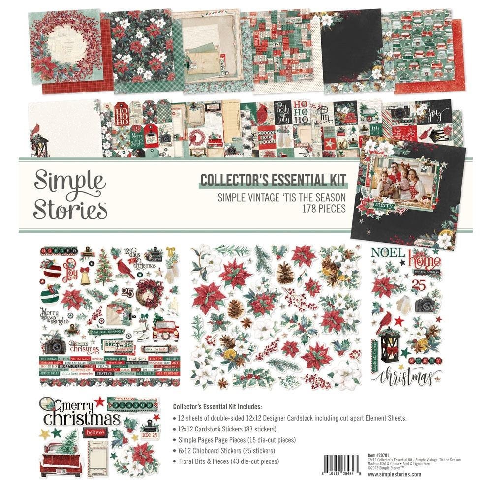 SIMPLE STORIES Simple Vintage Christmas Lodge 12x12 Paper: 4x6 Elements