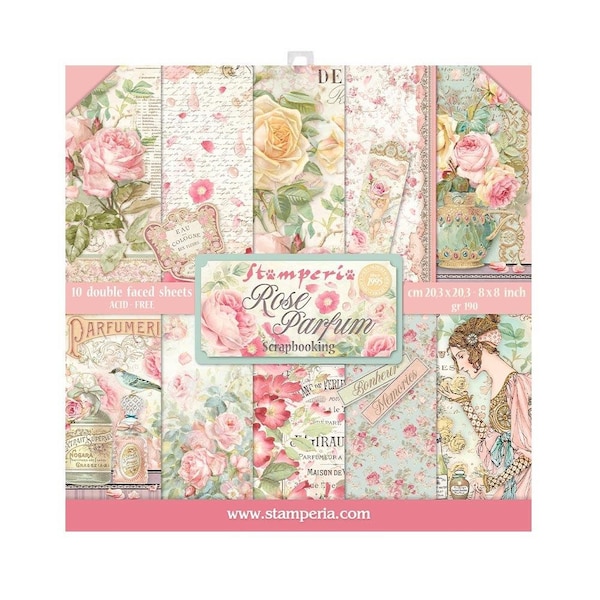 Stamperia Rose Parfum 8"x8" Double Sided Paper Pad (SBBS73)