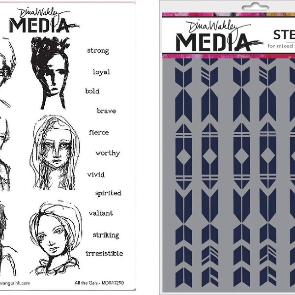 Dina Wakley Media - GAL QUOTES Stamp & Stencil set by Ranger  - SS032