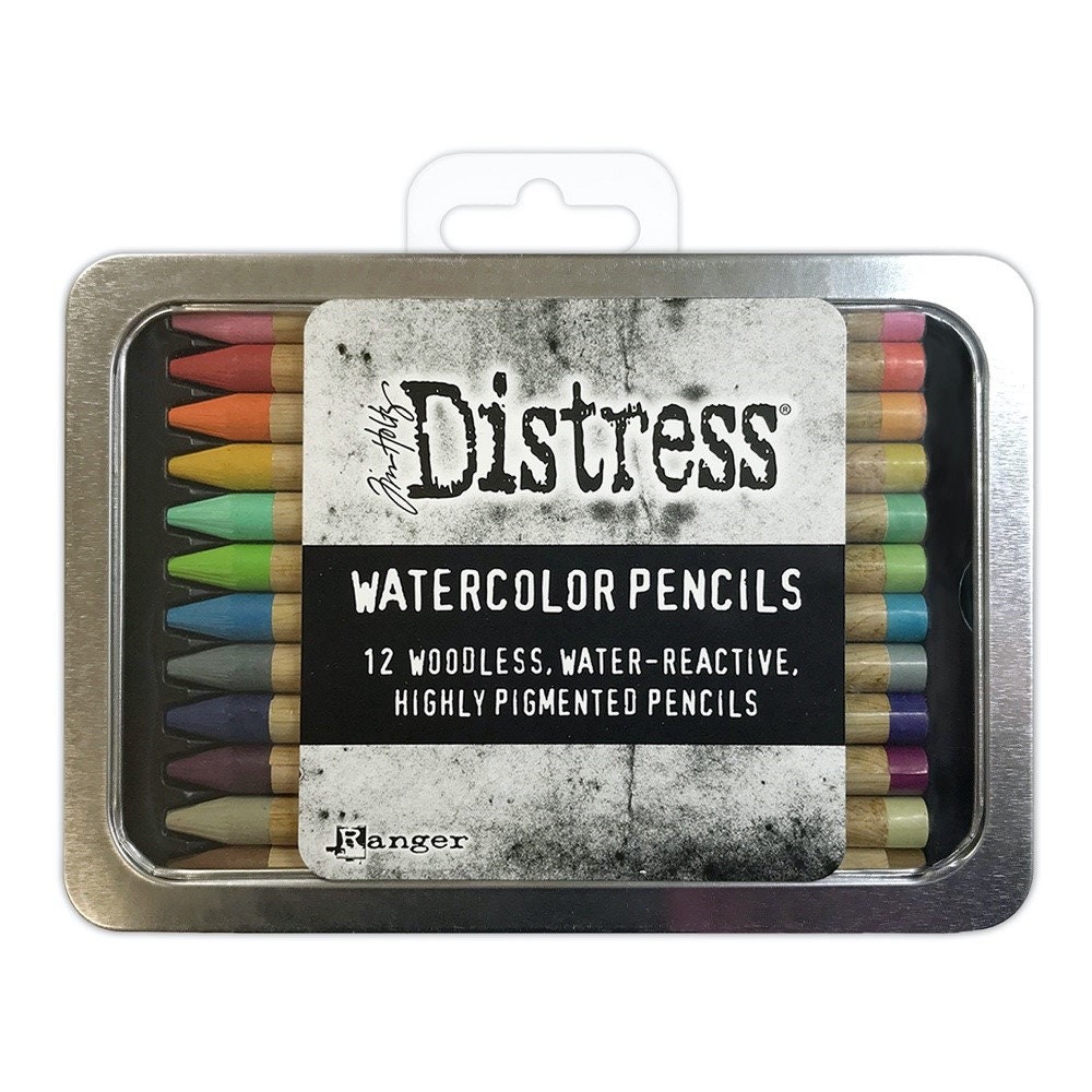 12 Watercolor Pencils, Derwent Inktense Watercolor Water Soluble Pencils  4mm Core Derwent Drawing Adult Book Coloring Watercolor Pencil Tin 