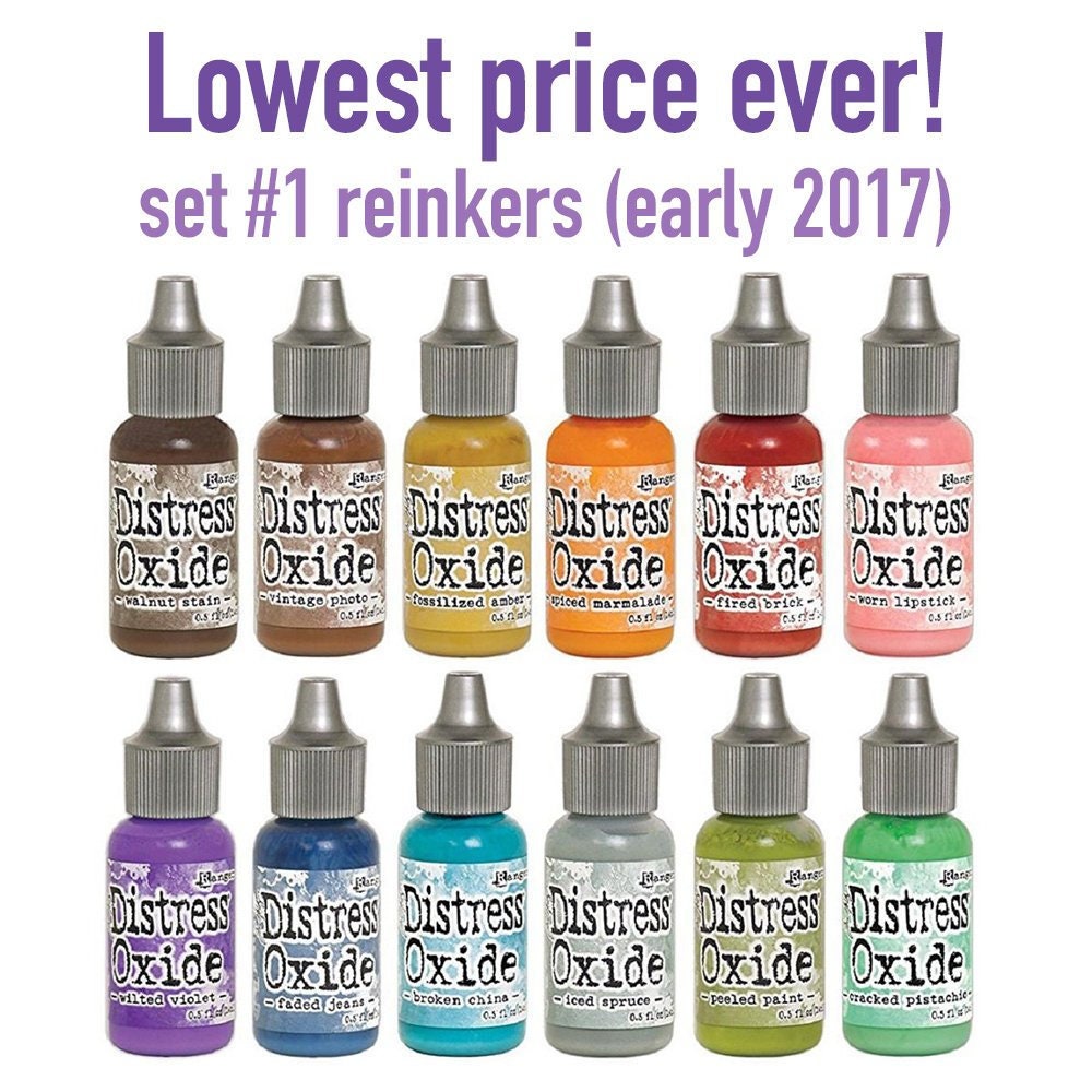 Distress Oxide reinkers, Set #1 (early 2017), by Tim Holtz, all 12 co…