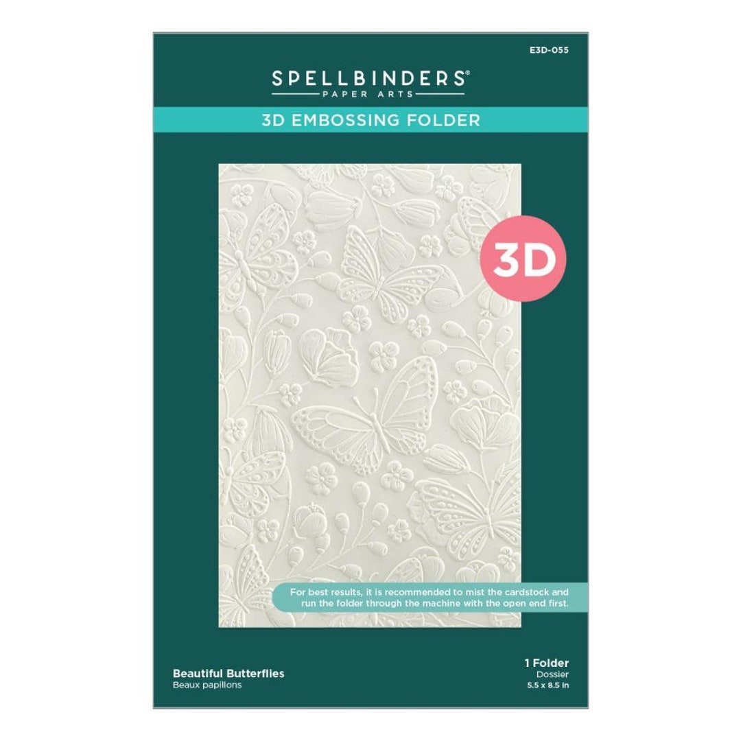 Spellbinders 3D Embossing Folder Stylish Ovals Beautiful Butterflies