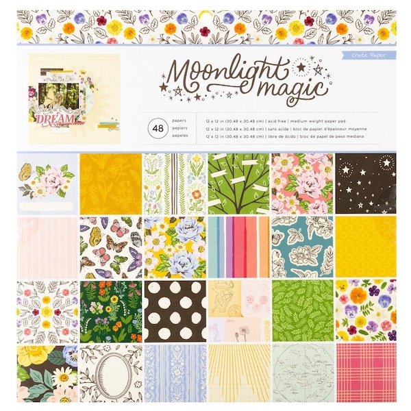 Crate Paper Moonlight Magic 12"X12" Single-Sided Paper Pad, 48/Pkg (CPMM2031)