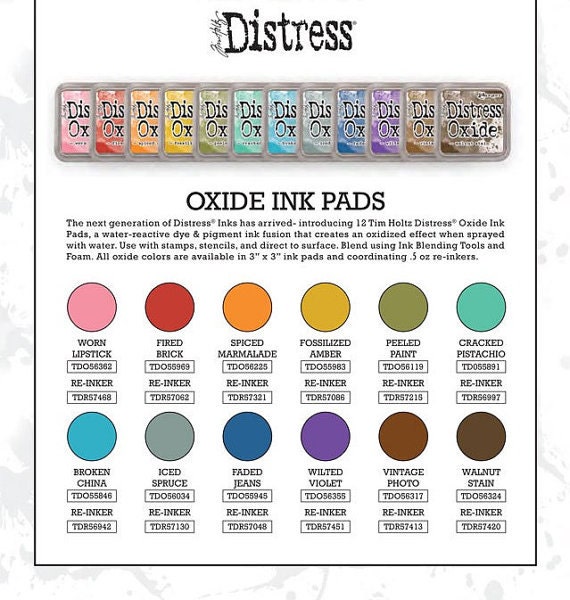 Tim Holtz Distress Oxide Ink Pads, set #3, early 2018, all 12