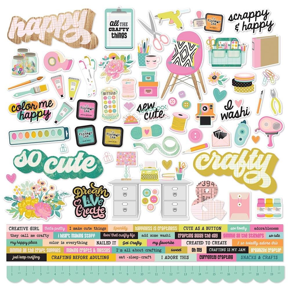 Simple Stories Let's Get Crafty 12x12 Cardstock Stickers LGC17201 - Etsy  Denmark