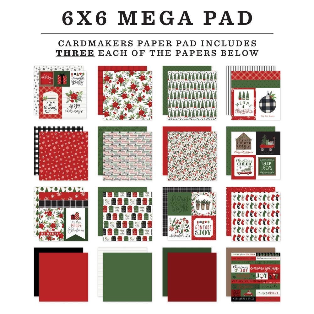 6x6 Home For Christmas Paper Pad Carta Bella 36-138 6x6 Paper Double Sided Paper Home For Christmas Collection Card Stock