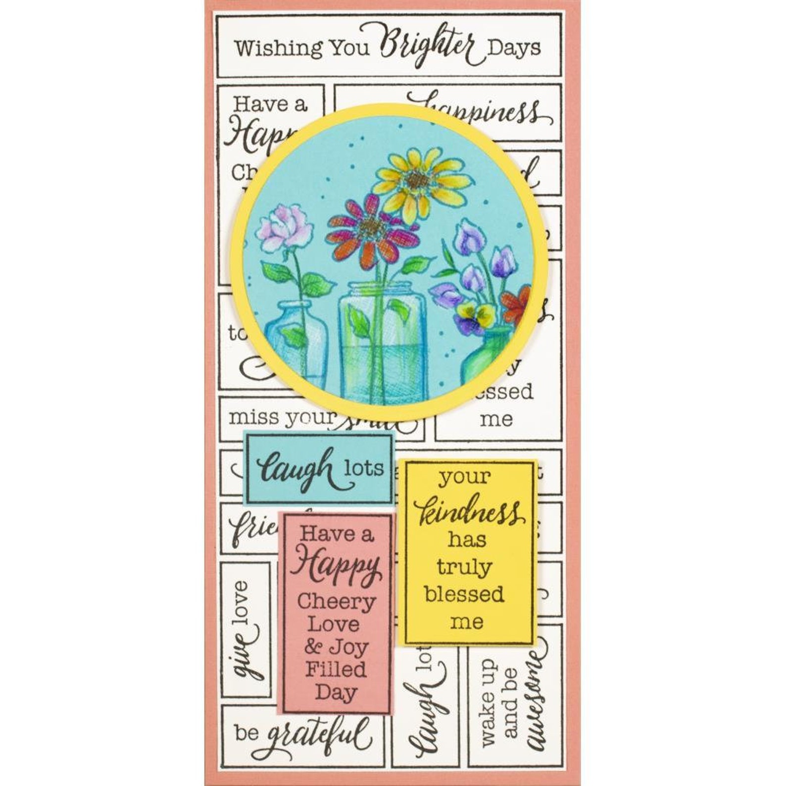 Stampendous Cling Stamps Slim Boxed Words CSL10 Etsy