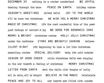 Tim Holtz 7"x8.5" Cling Stamp: Tiny Text Christmas (CMS424)