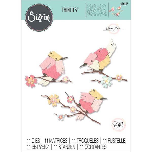 Sizzix Painted Birds Thinlits Etsy