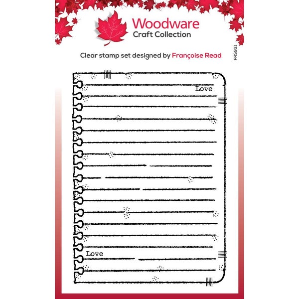 Woodware 4"x6" Clear Stamp: Scrap Note Book Page (FRS931)