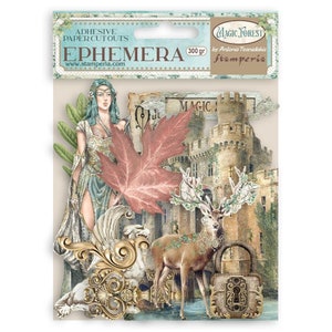 Stamperia Magic Forest Cardstock Ephemera Adhesive Paper Cut Outs (DFLCT14)
