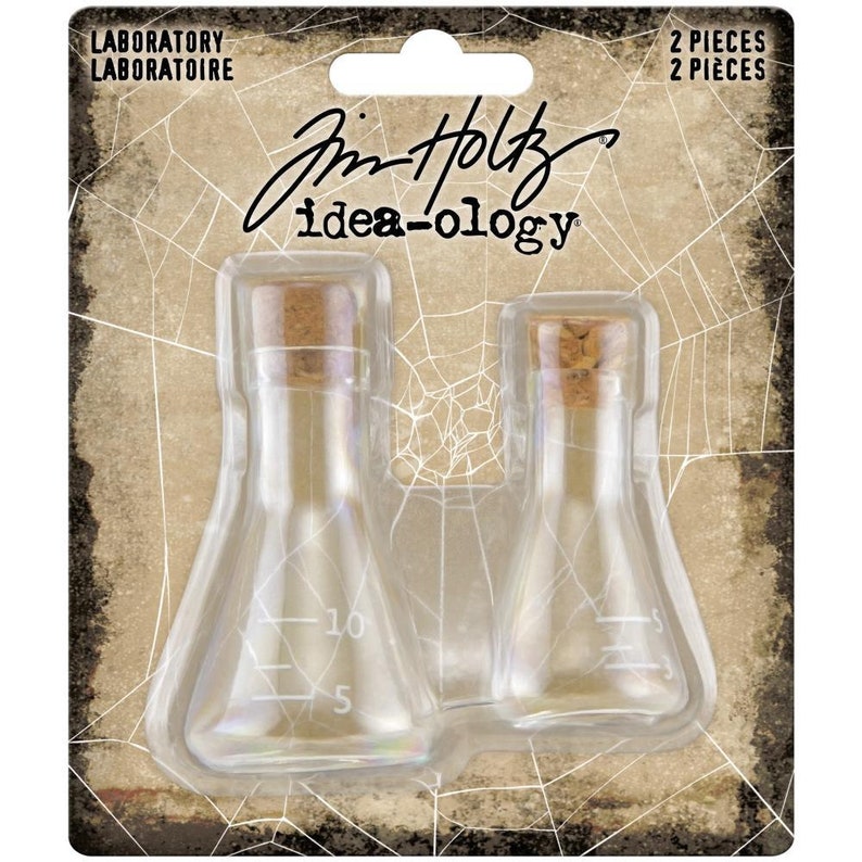 Tim Holtz IdeaOlogy Small Corked Glass Flasks Laboratory Etsy
