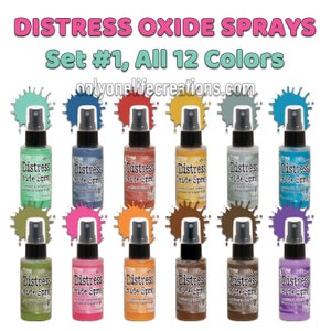 Tim Holtz Distress Oxide Sprays, Set #1, 12 Color Bundle