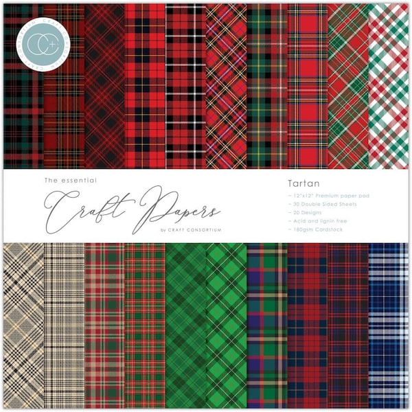 Craft Consortium Tartan 12"x12" Double Sided Paper Pad (CCPAD023)