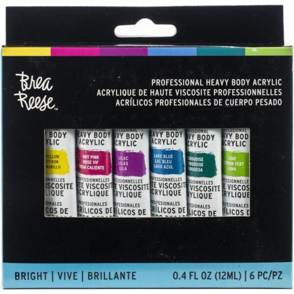Brea Reese Acrylic Paint Set - Bright colors 6/pc