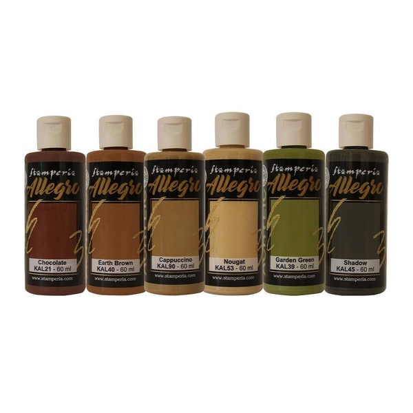 Stamperia Coffee And Chocolate Allegro Paint Set, 6/Pkg (KALKIT43)