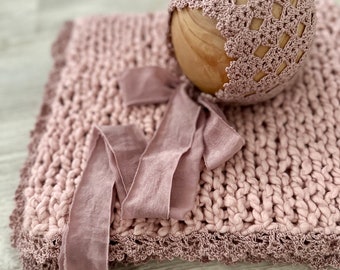 Newborn Layering Blanket and Bonnet