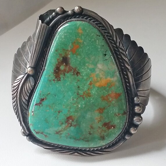 Estate Vintage Native American Turquoise Signed C… - image 1