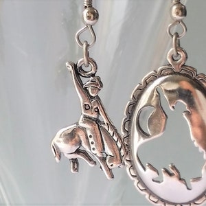 Bucking Bronco Sterling Cutout Earrings